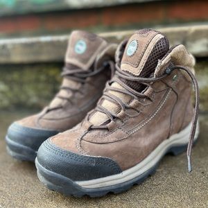 Women’s Timberland Pro Brown Leather Hiking Shoes Boots Lace Up 8W
